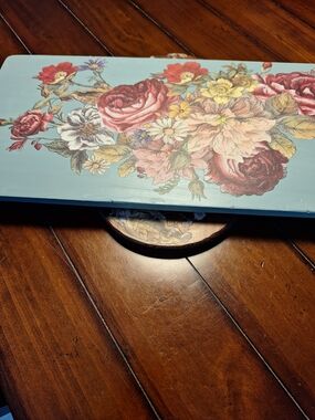 Blue Floral Decorative Serving Tray by